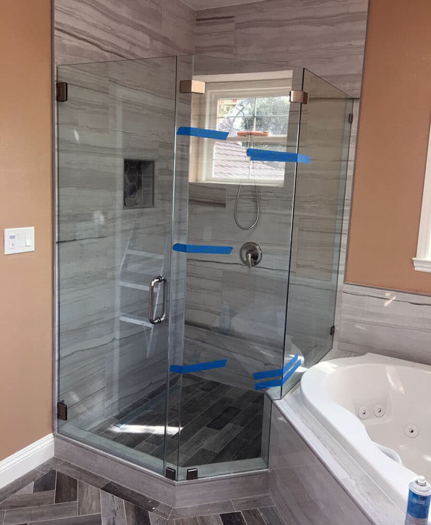 anthonys glass and mirrors residential installation shower door replacement 14