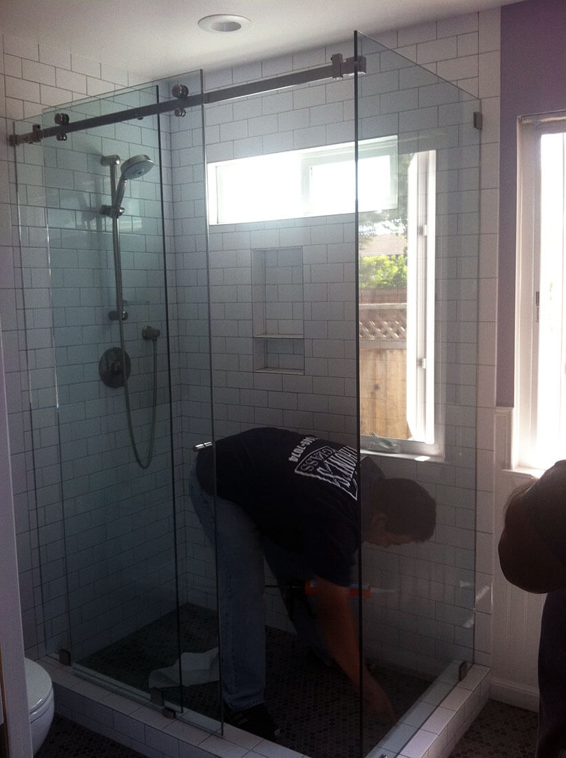 anthonys glass and mirrors residential installation shower door replacement 08