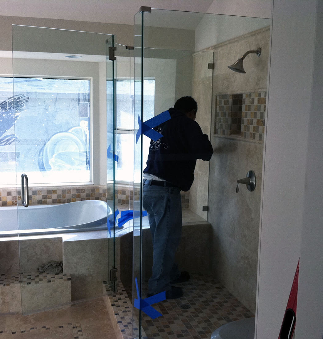 anthonys glass and mirrors residential installation shower door replacement 03